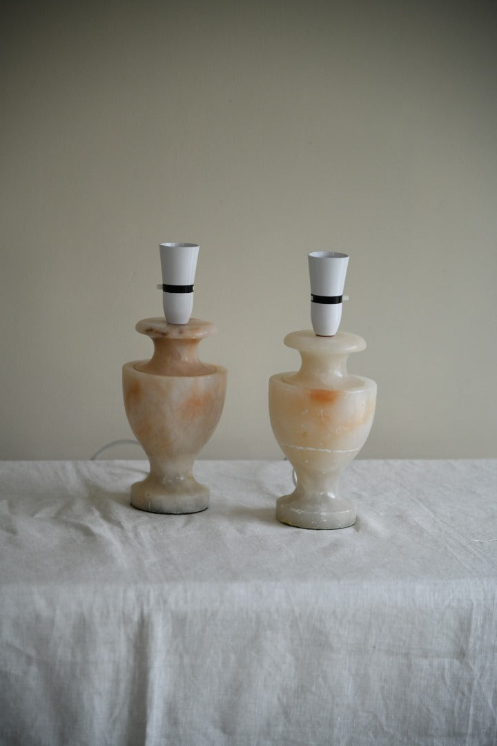 Pair Alabaster Lamps