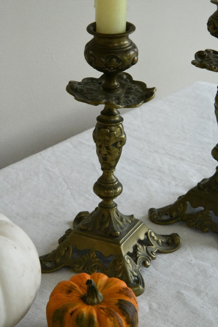 Pair Brass Candlesticks