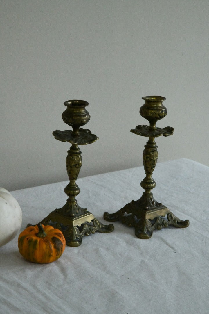 Pair Brass Candlesticks