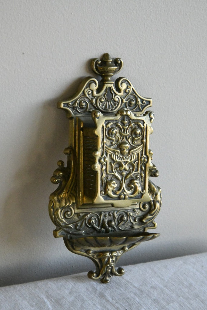 Victorian Brass Match Wall Holder