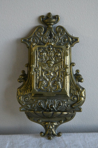 Victorian Brass Match Wall Holder