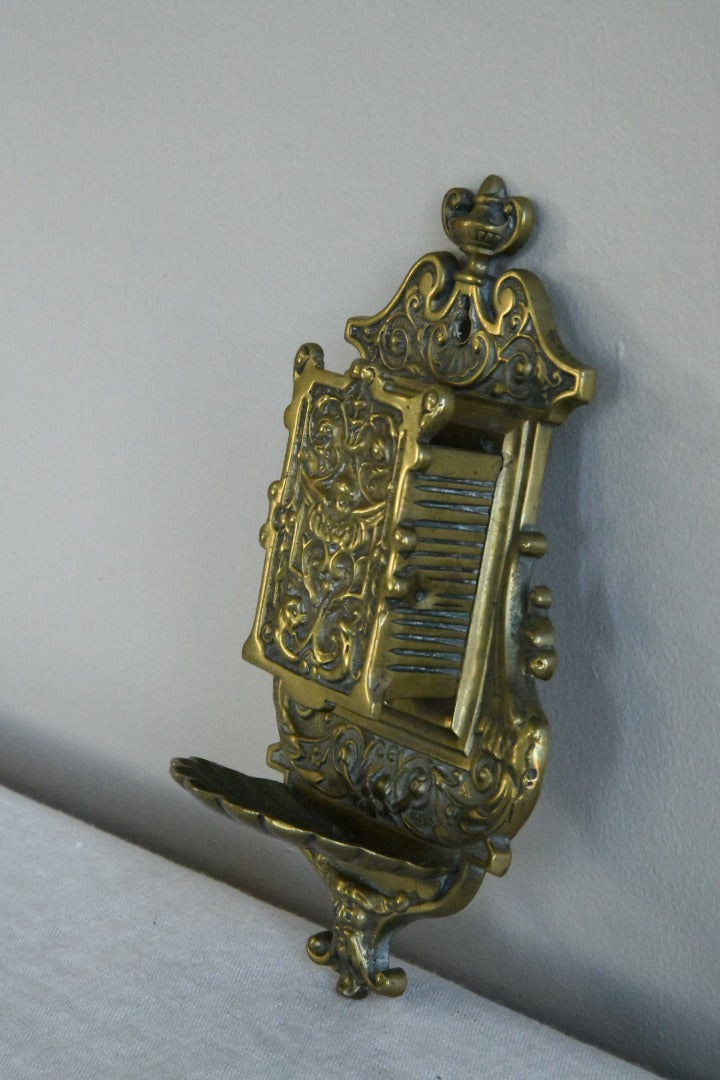 Victorian Brass Match Wall Holder