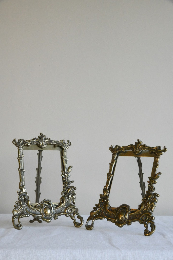 Pair Victorian Brass Photo Frames