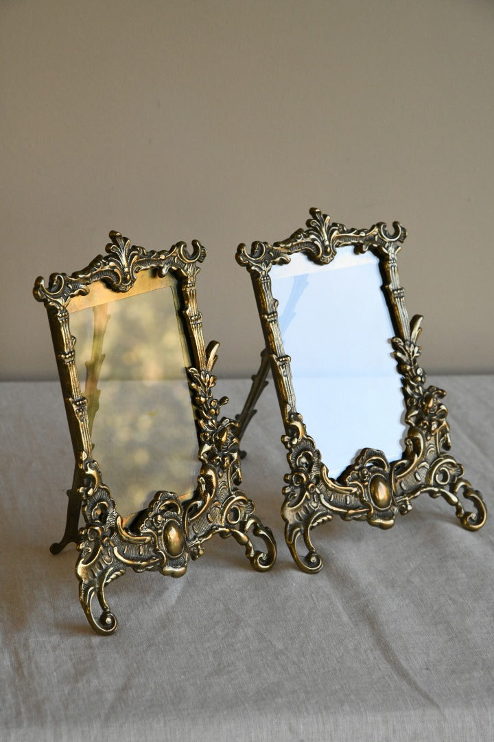 Pair Victorian Brass Photo Frames