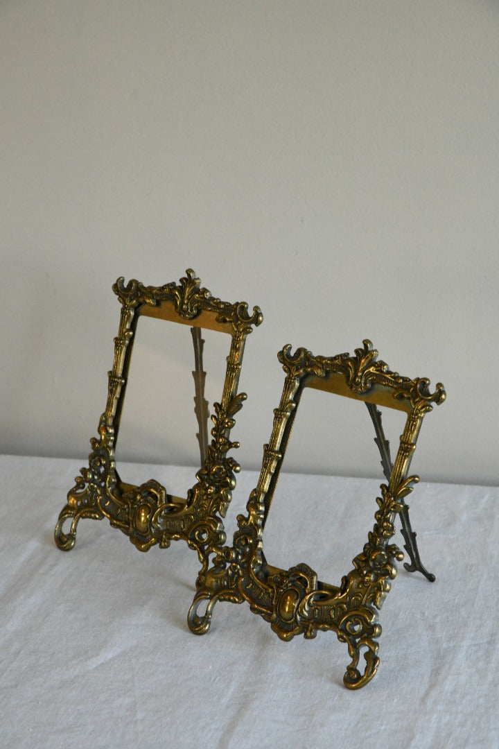 Pair Victorian Brass Photo Frames