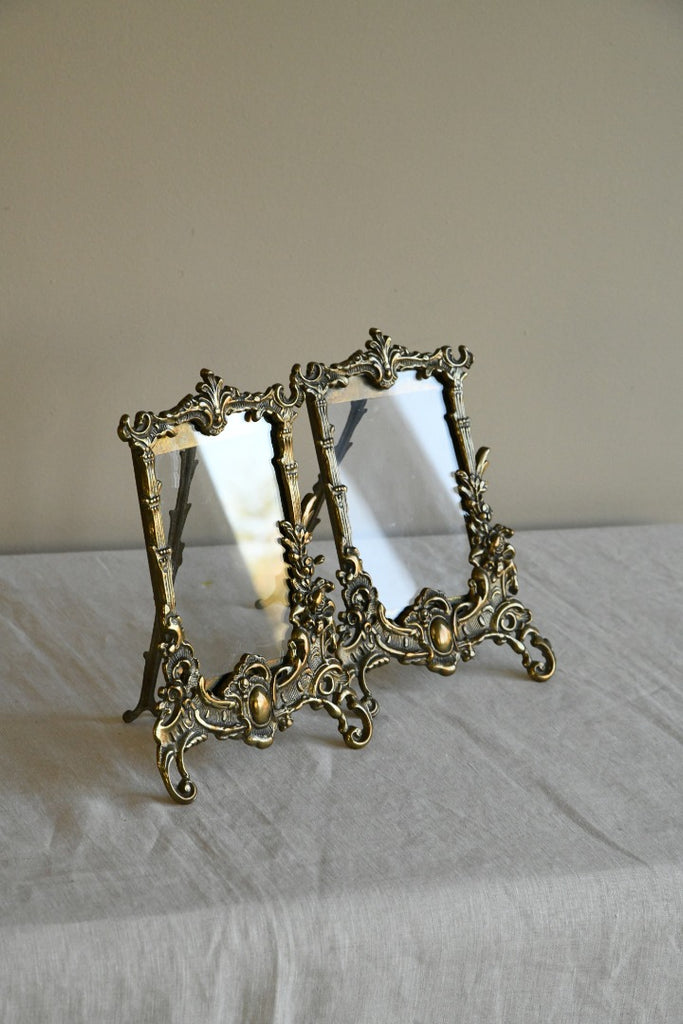 Pair Victorian Brass Photo Frames