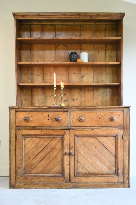 Antique Rustic Country Pine Dresser