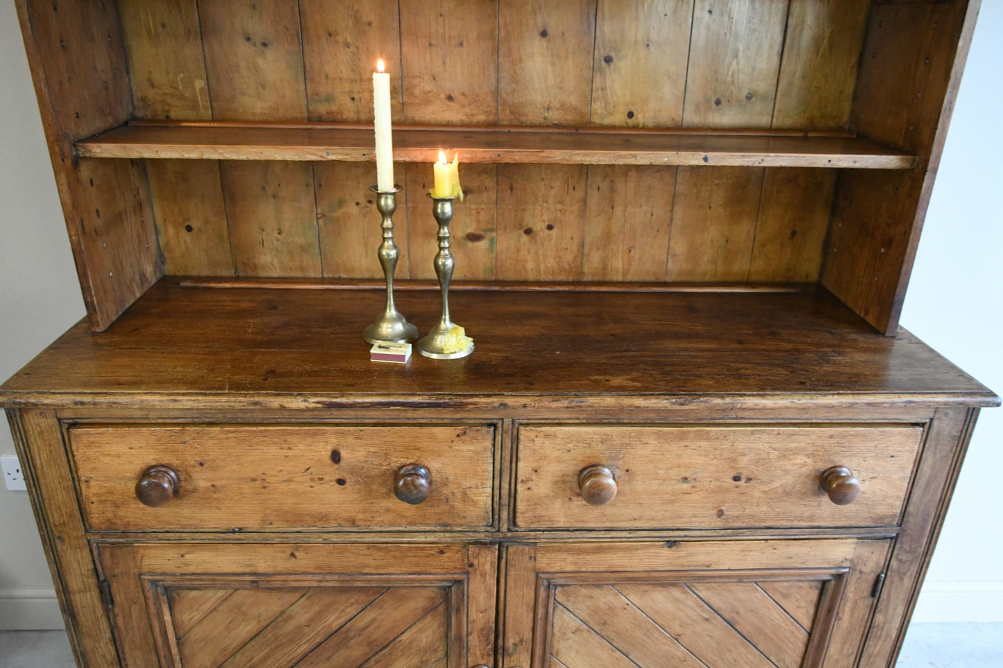 Antique Rustic Country Pine Dresser