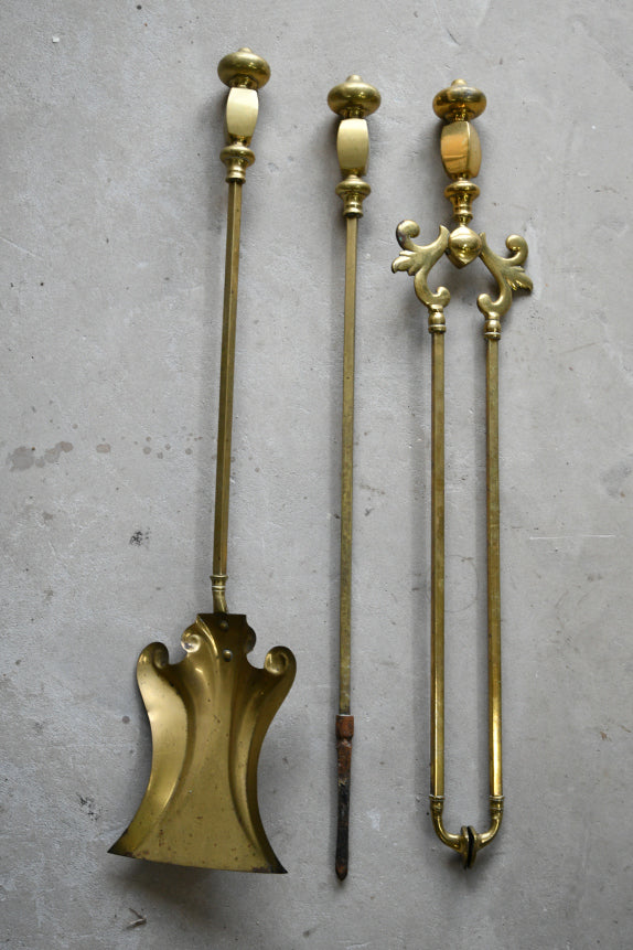 Antique Brass Fire Companion Set