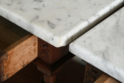 Pair French Marble Bedside Cabinets