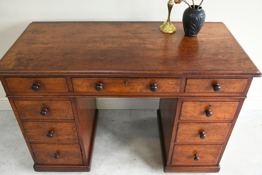 Antique Mahogany Twin Pedestal Desk