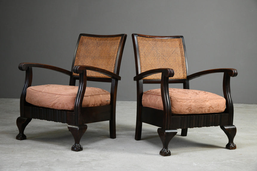 Pair Vintage Bergere Chairs