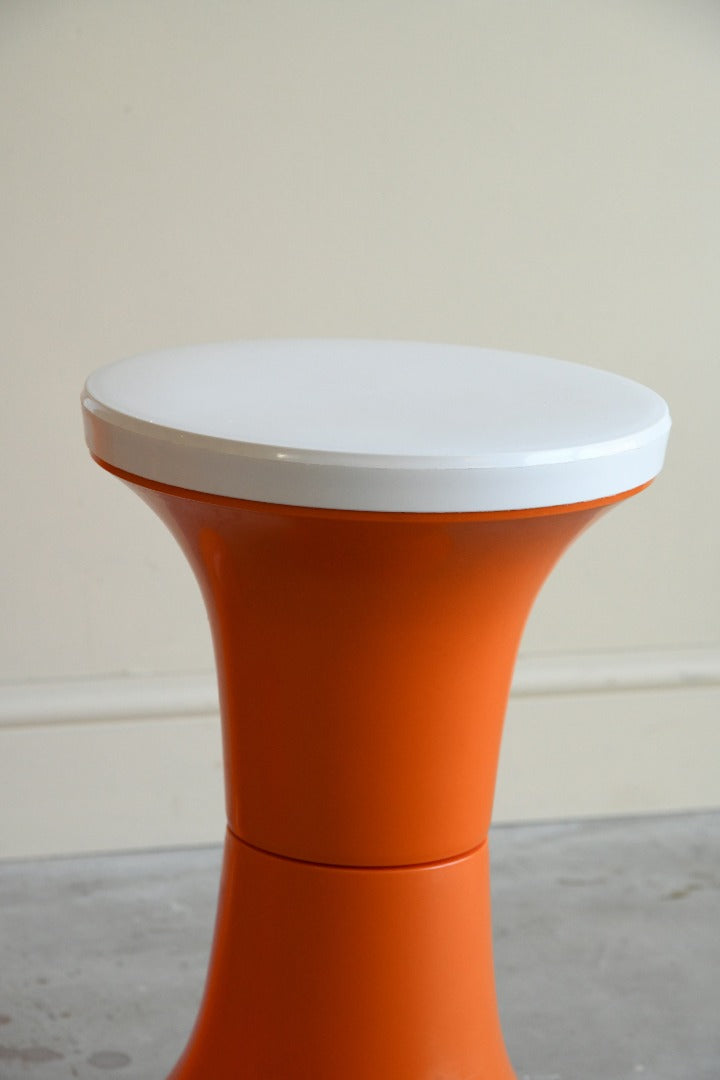 Set 4 Retro Orange Plastic Stools by Judge