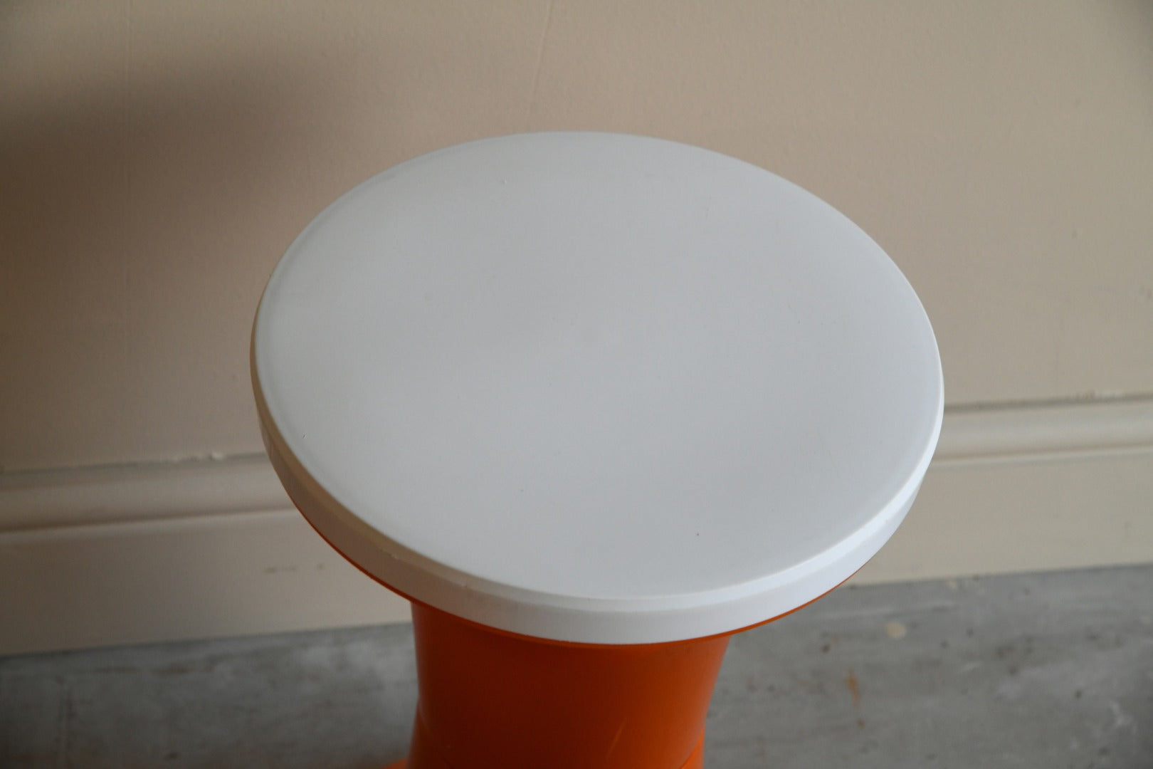 Set 4 Retro Orange Plastic Stools by Judge