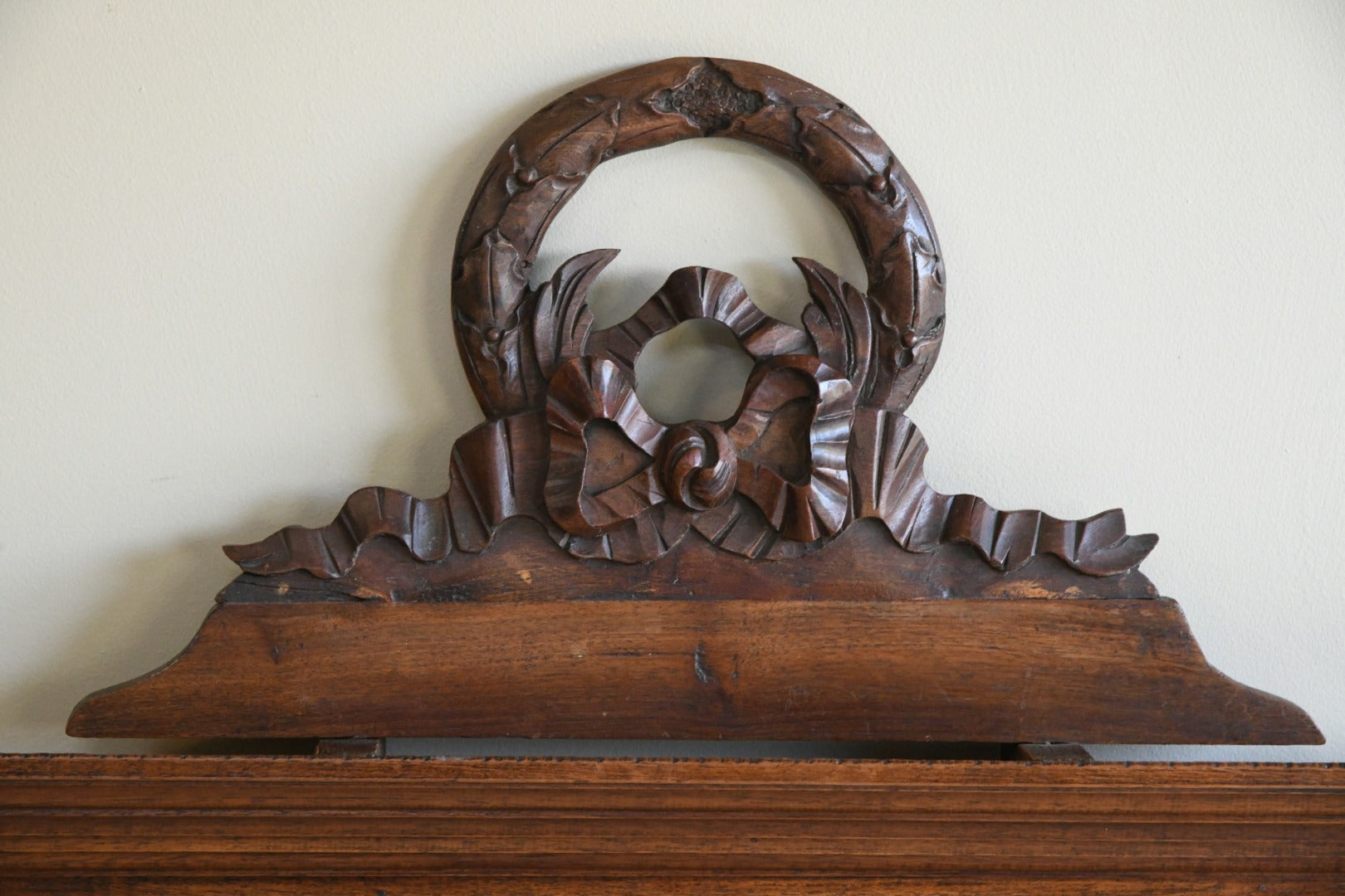 French Walnut Overmantle Mirror