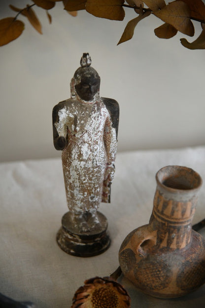 Painted Wood Figure of Buddha