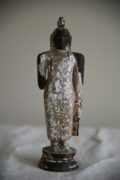 Painted Wood Figure of Buddha