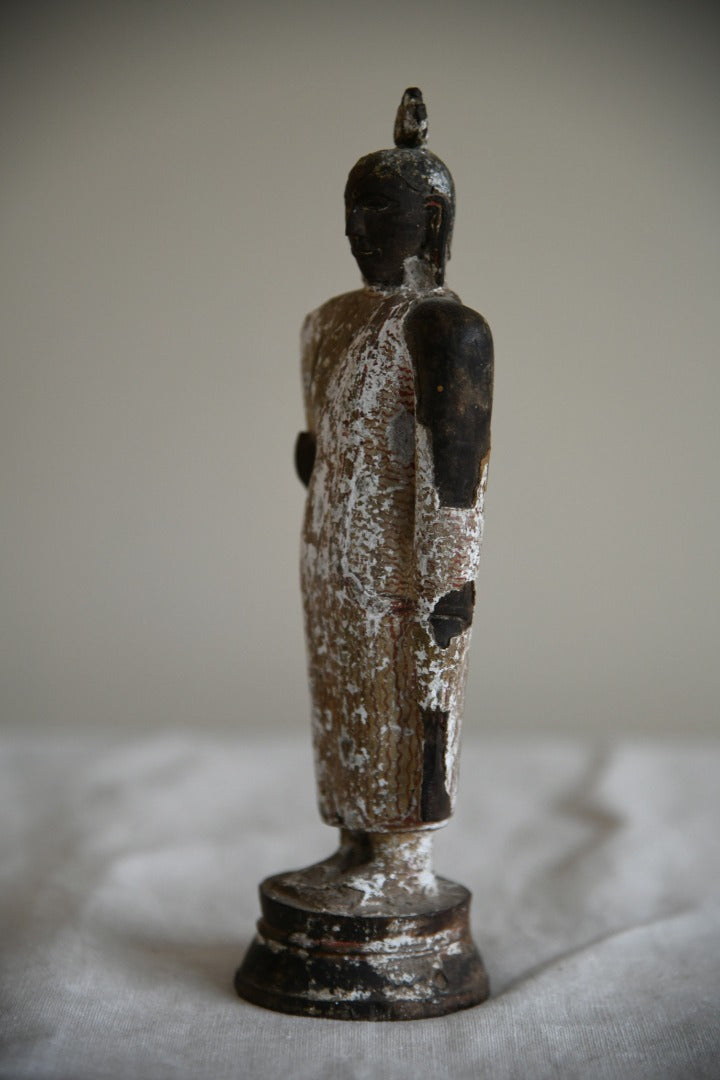 Painted Wood Figure of Buddha