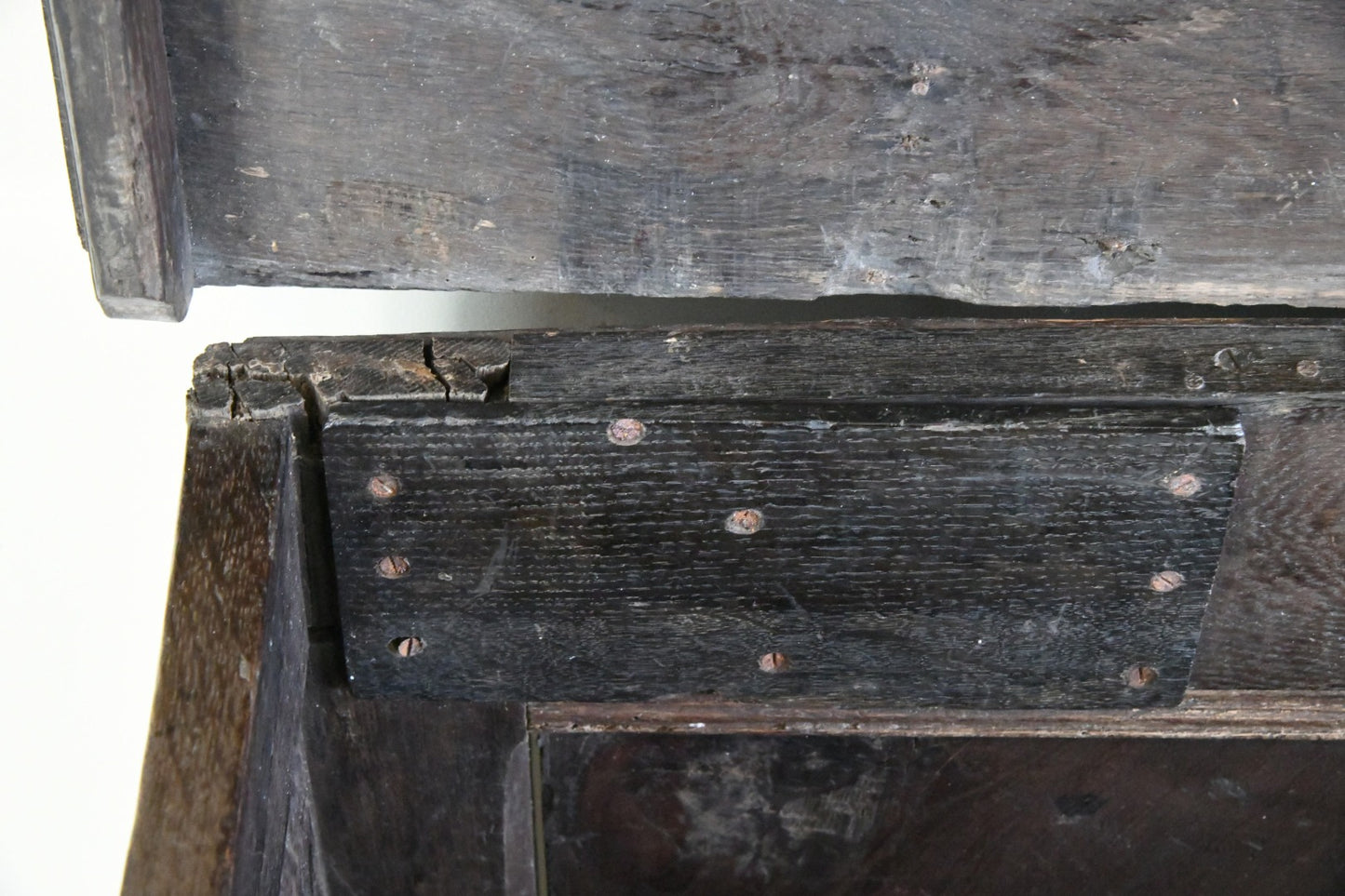 Large 18th Century Carved Oak Coffer