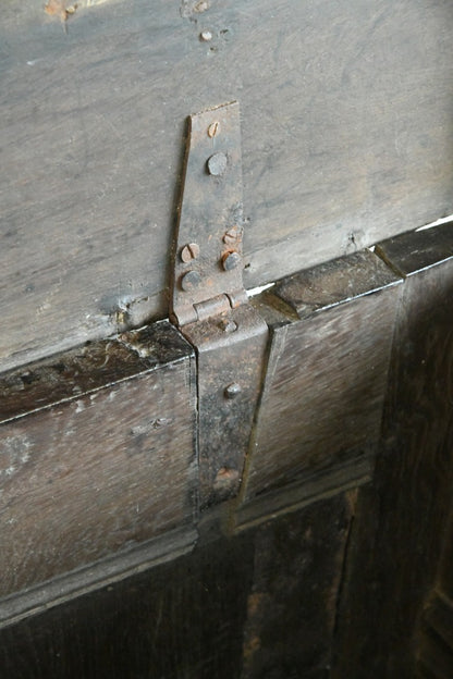 Large 18th Century Carved Oak Coffer