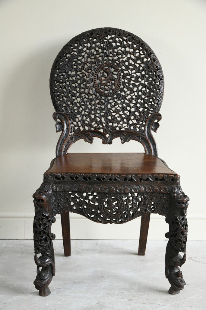 Anglo Indian Carved Padouk Chair
