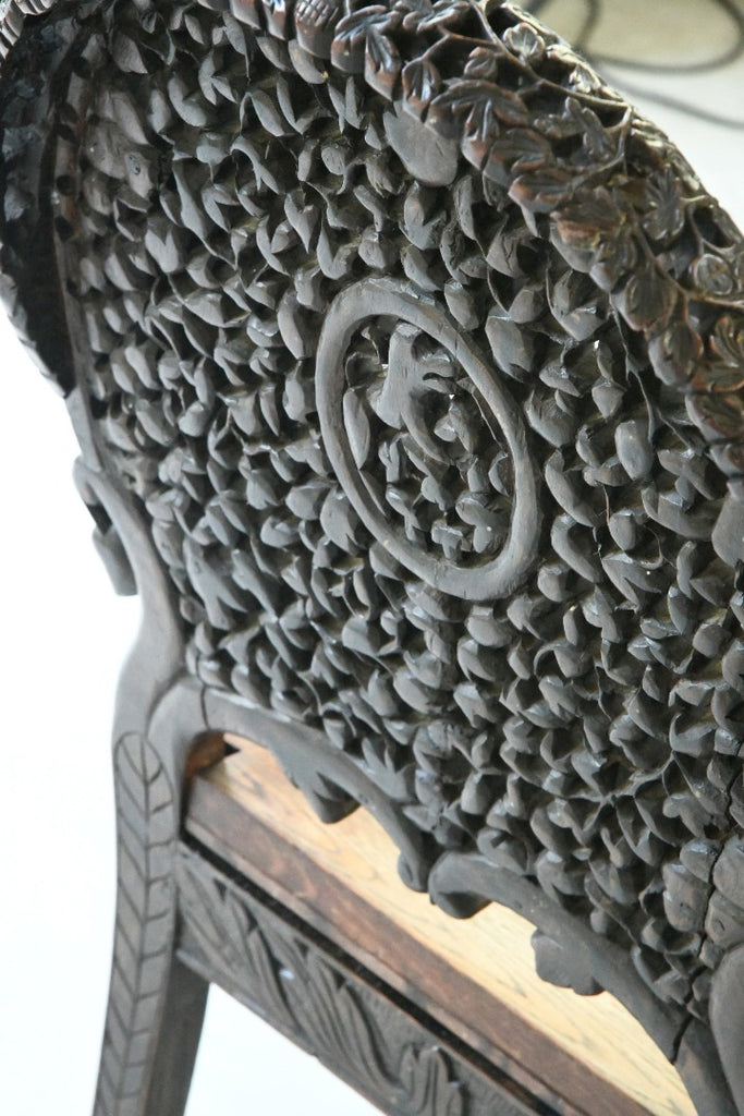 Anglo Indian Carved Padouk Chair