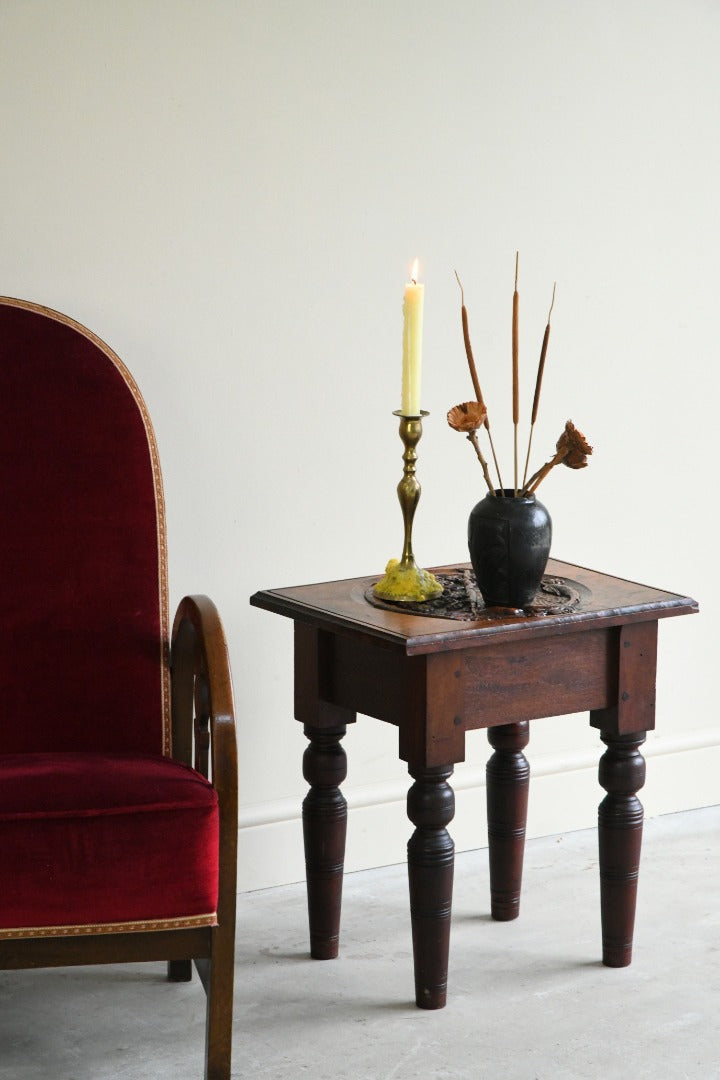 Carved Arts & Crafts Side Table