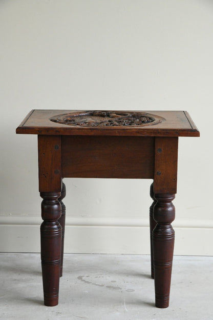 Carved Arts & Crafts Side Table