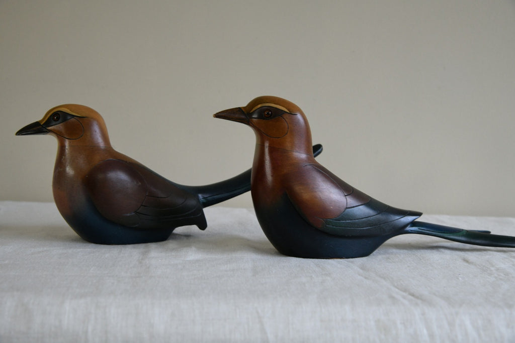 Pair Feather Gallery Hand Painted Birds