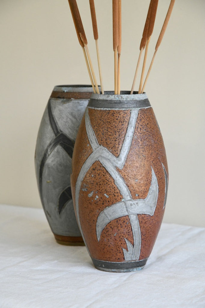Pair Metal Vase