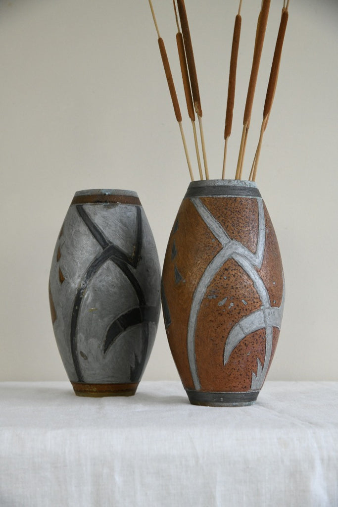 Pair Metal Vase