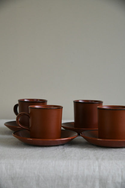 4 Royal Worcester Crown Ware Cups and Saucers