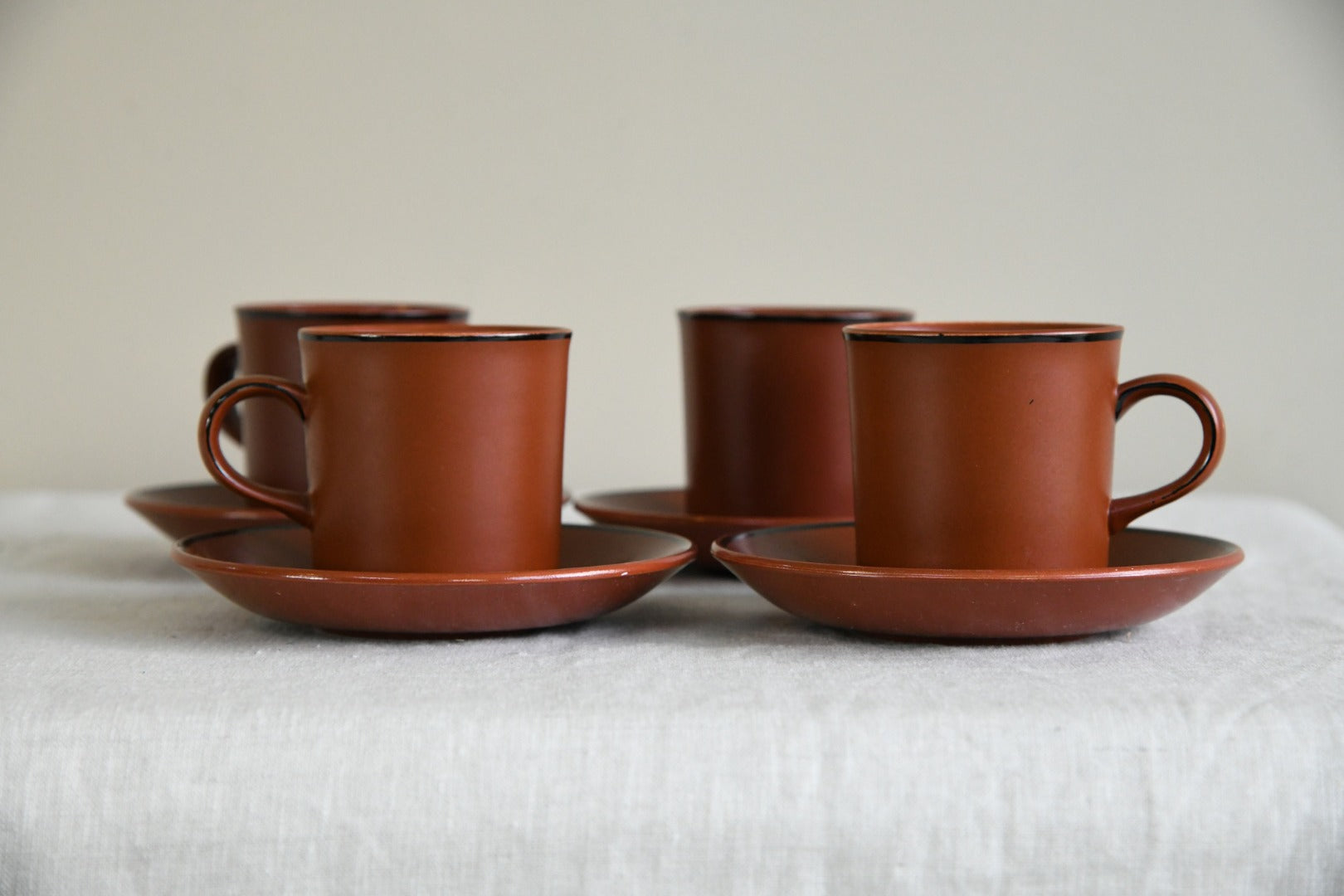 4 Royal Worcester Crown Ware Cups and Saucers