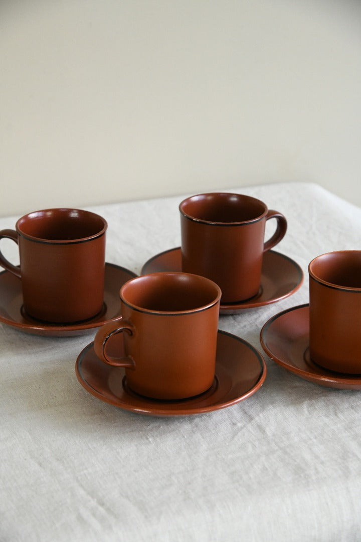 4 Royal Worcester Crown Ware Cups and Saucers