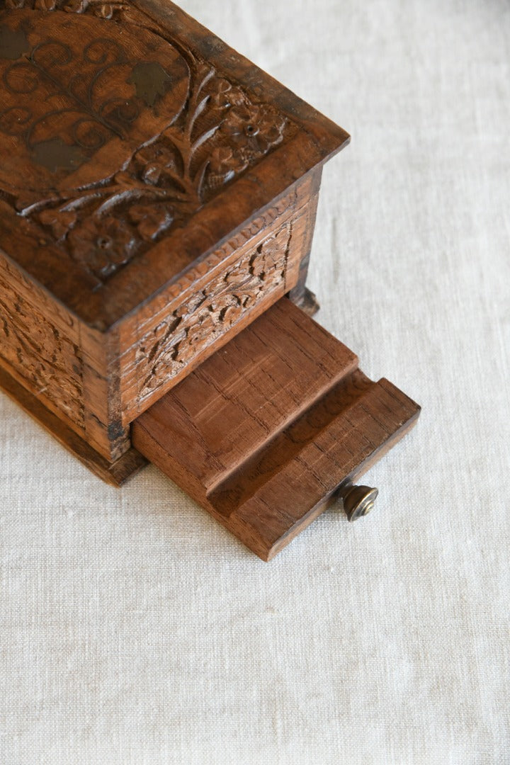 Carved Indian Cigarette Box