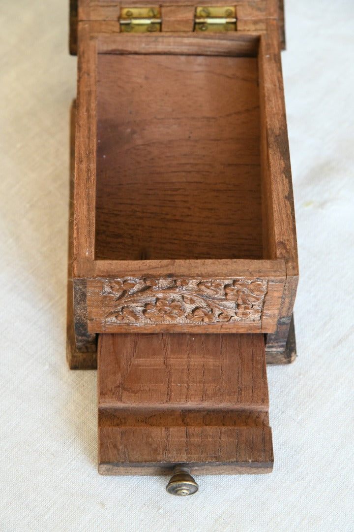 Carved Indian Cigarette Box