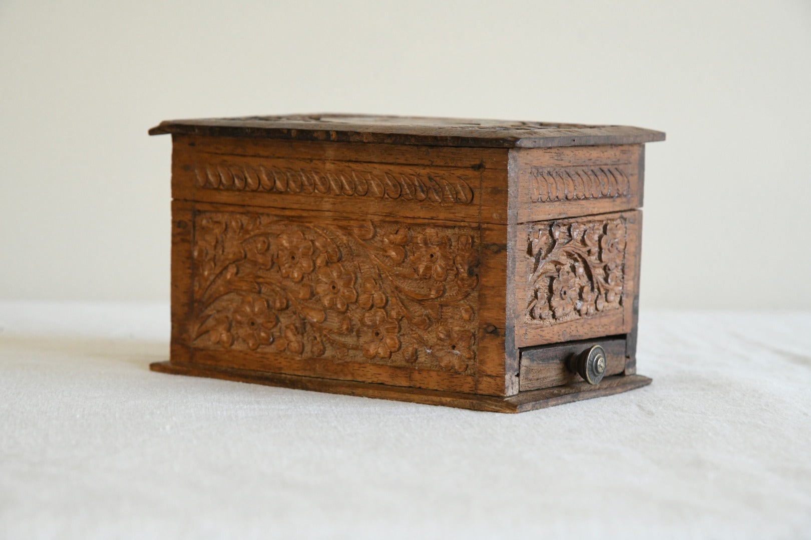 Carved Indian Cigarette Box