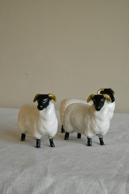 Beswick Black Face Rams