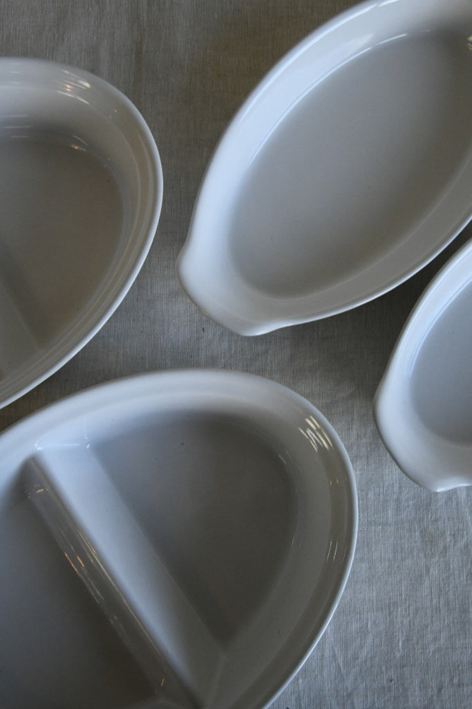 White Ceramic Vegetable Serving Dishes