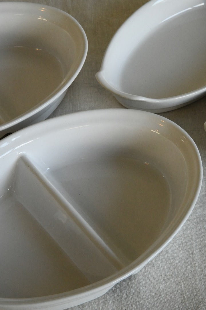 White Ceramic Vegetable Serving Dishes