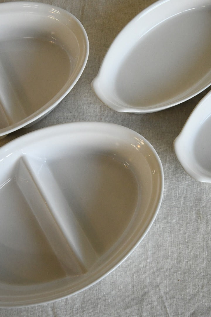 White Ceramic Vegetable Serving Dishes