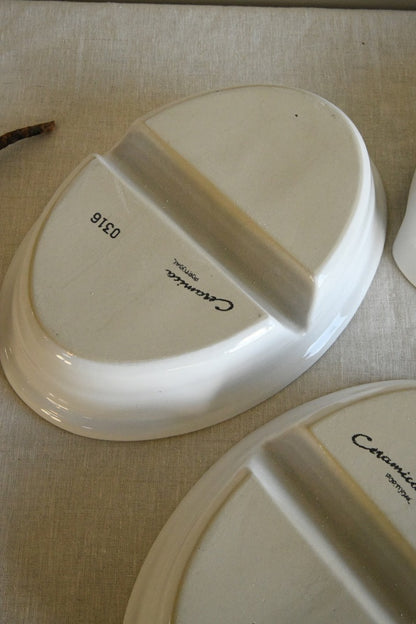 White Ceramic Vegetable Serving Dishes