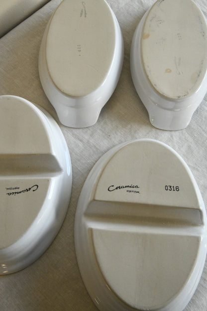 White Ceramic Vegetable Serving Dishes