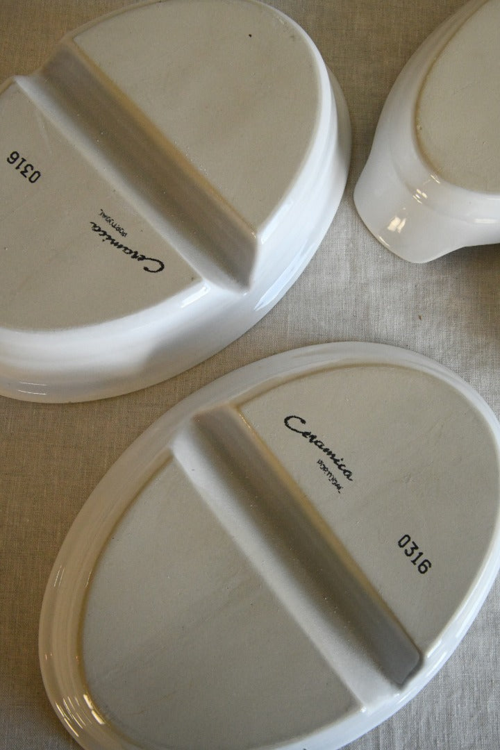 White Ceramic Vegetable Serving Dishes