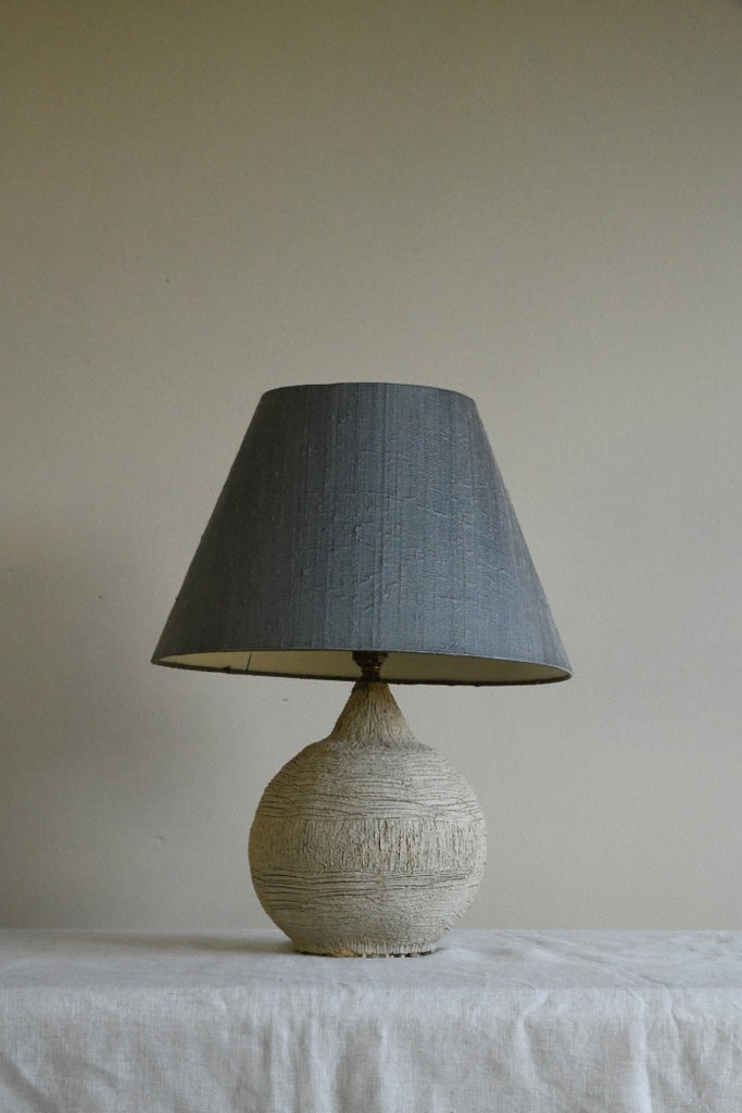 Vintage Pottery Table lamp & Silk Shade