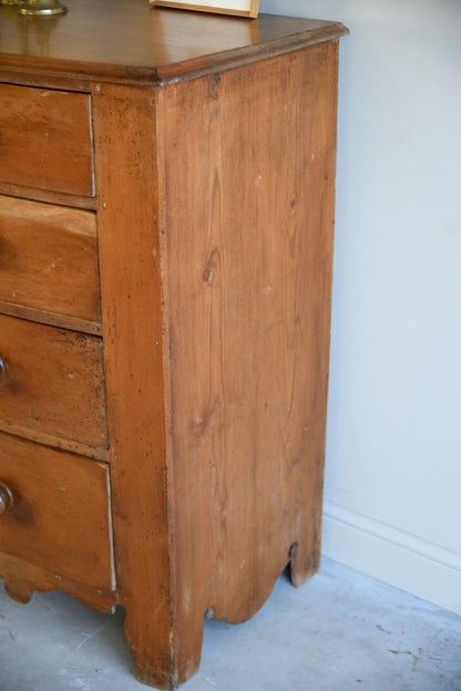 Antique Pine Bow Front Chest of Drawers