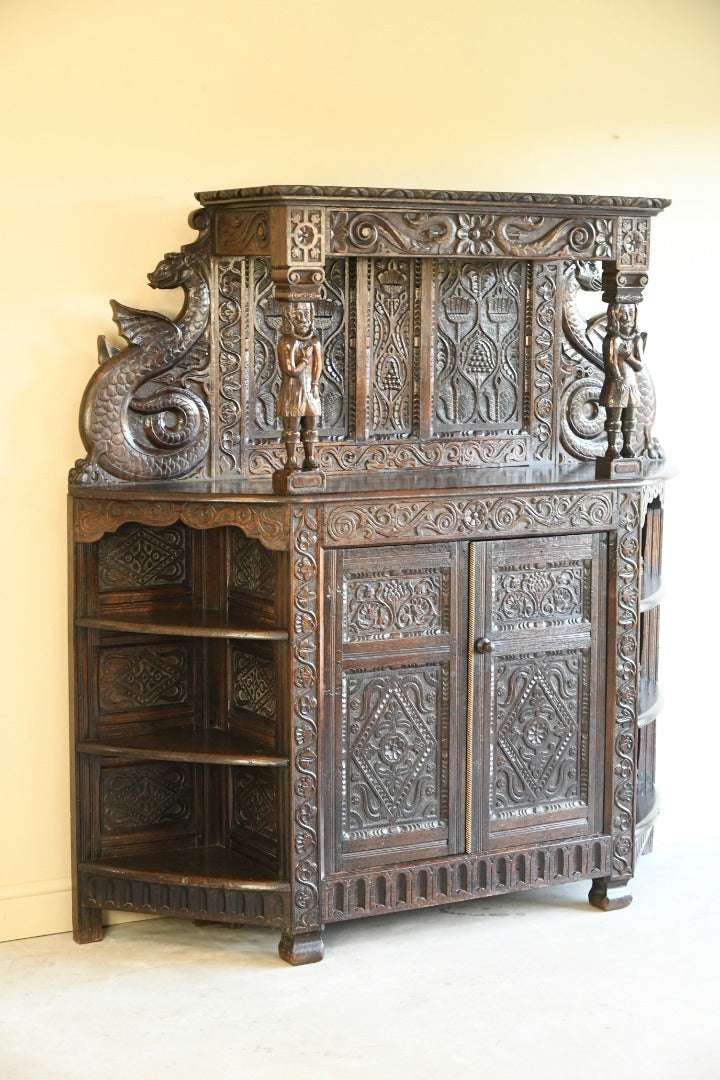 Antique Carved Oak Cabinet