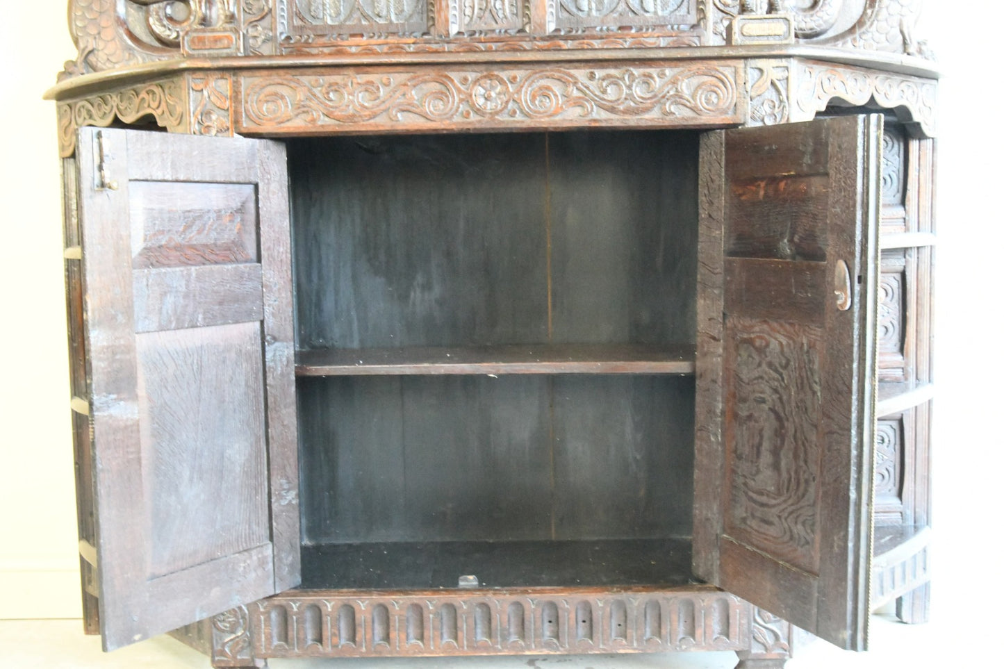 Antique Carved Oak Cabinet