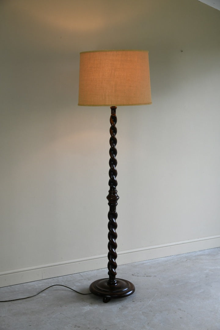 Oak Barley Twist Standard Lamp