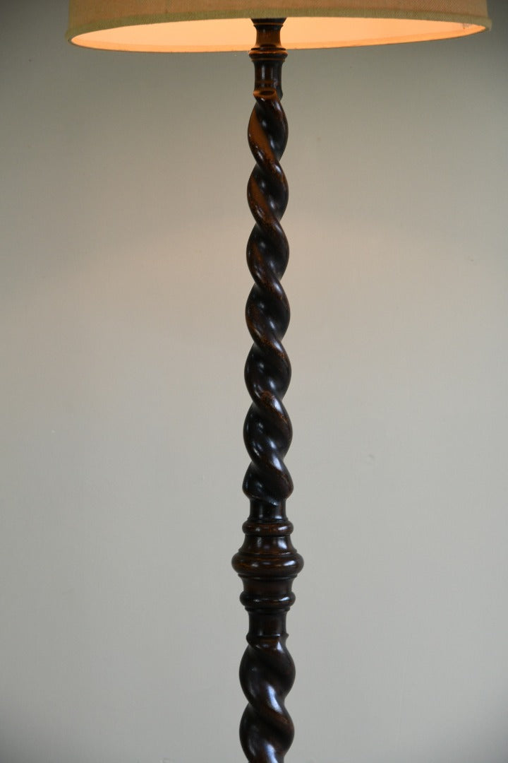 Oak Barley Twist Standard Lamp